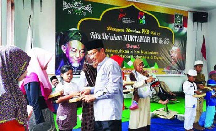 Harlah ke-17, PKB Bondowoso Tumpengan dan Santuni Anak Yatim