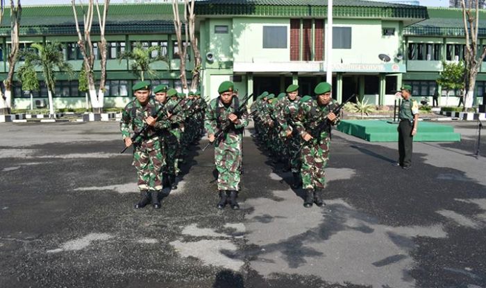 Apel Pagi Prajurit Korem Diwarnai Latihan Baris-berbaris