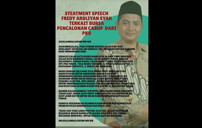 Muncul di Bursa Pencalonan Pilkada Tuban, Begini Pernyataan Putra Mahkota Bupati Huda
