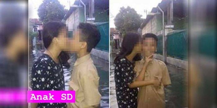 Anak SD Berciuman di Tengah Banjir, Netizen Menghujat