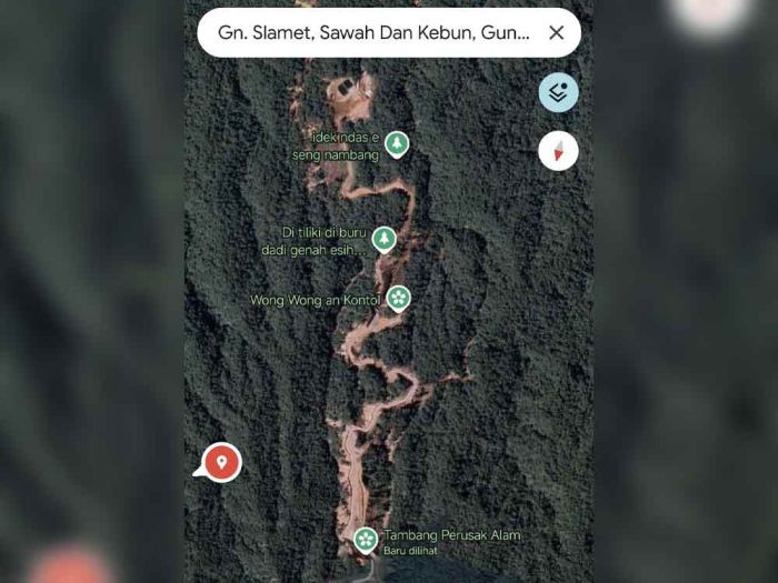 Viral! Warga Temukan Tambang di Lereng Gunung Slamet, Warganet: Gubernurnya Pro Tambang