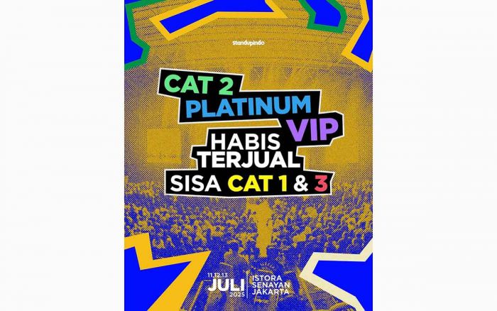 Tiket Standup Fest 2025 Tersisa CAT 1 dan 3, VIP Ludes Terjual Tiket Standup Fest 2025 Tersisa CAT 1 dan 3, VIP Ludes Terjual