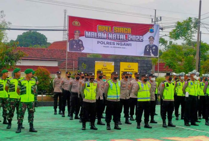 Amankan Perayaan Natal, Polres Ngawi Gelar Apel Pasukan