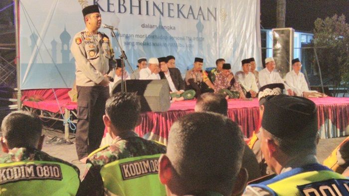 Beri Dukungan Moril Petugas di Ibu Kota, Polres Nganjuk Gelar Dzikir Kebhinekaan