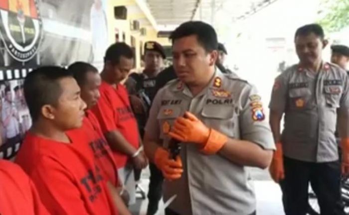 Polres Sampang Tangkap Pemilik Senpi dan Sajam, Tembak Pelaku Curanmor