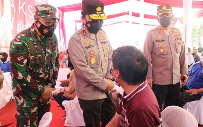 Kodim 0816 Sidoarjo Bersinergi Sukseskan Vaksinasi Nasional TNI-Polri