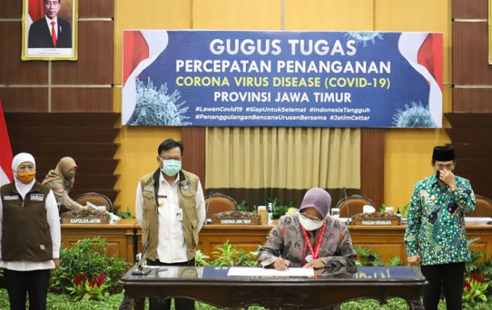 Teken Komitmen Bersama, Wali Kota Risma Ucapkan Terima Kasih ke Forpimda Jatim Teken Komitmen Bersama, Wali Kota Risma Ucapkan Terima Kasih ke Forpimda Jatim