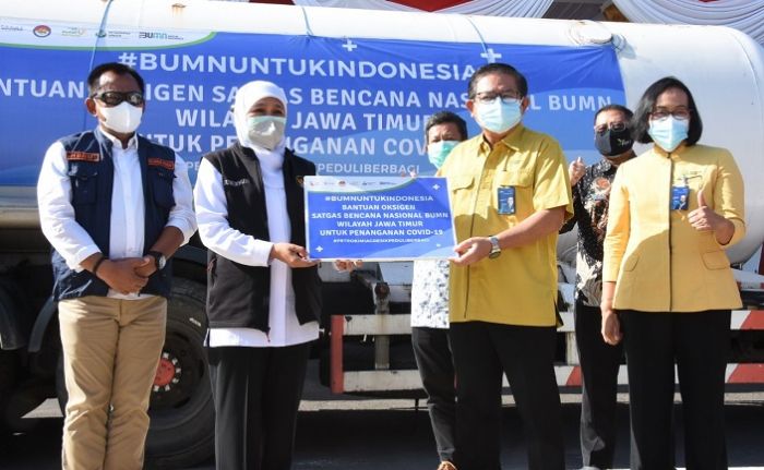 Percepatan Penanganan Covid-19 di Jatim, Satgas TBN BUMN Bantu 9,9 Ton Oksigen Medis