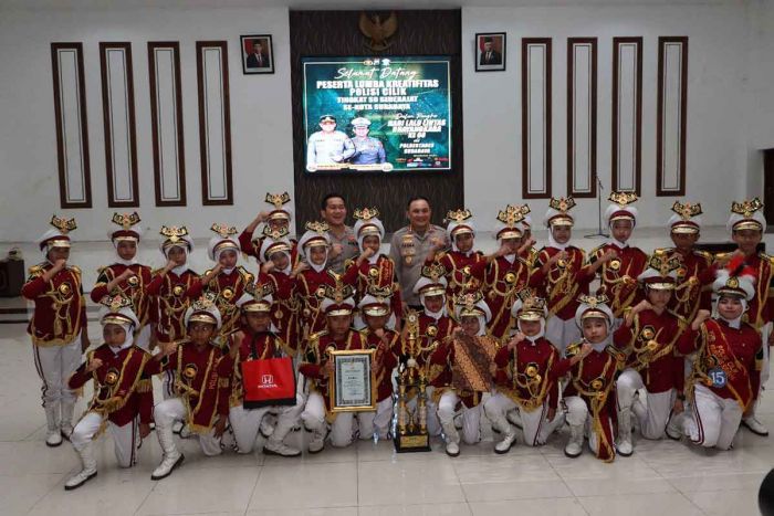 Gelar Lomba Pocil, 500 anak SD Padati Polrestabes Surabaya Gelar Lomba Pocil, 500 anak SD Padati Polrestabes Surabaya