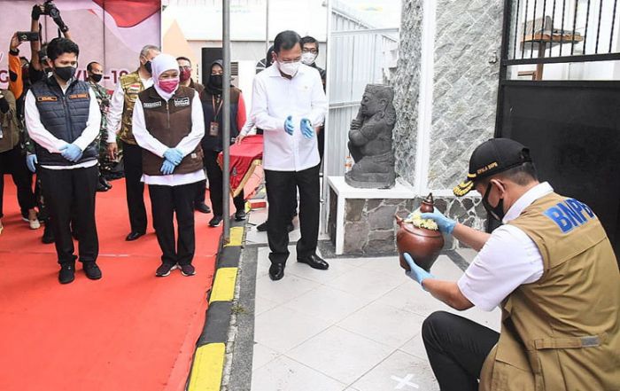 Gubernur Khofifah Bersama Kepala BNPB dan Menteri Kesehatan Resmikan RS Lapangan Covid-19