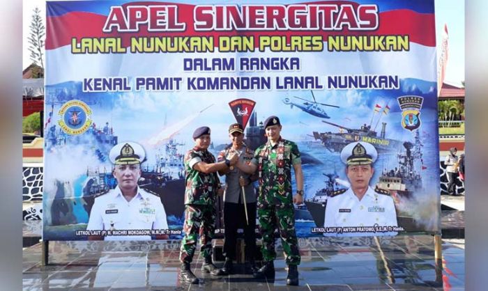 Apel Sinergitas, Sertijab Danlanal Nunukan Digelar di Mapolres 