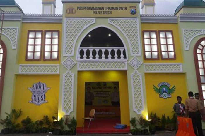 Satlantas Polres Gresik Desain Pospam Lebaran Bak Masjid Polda