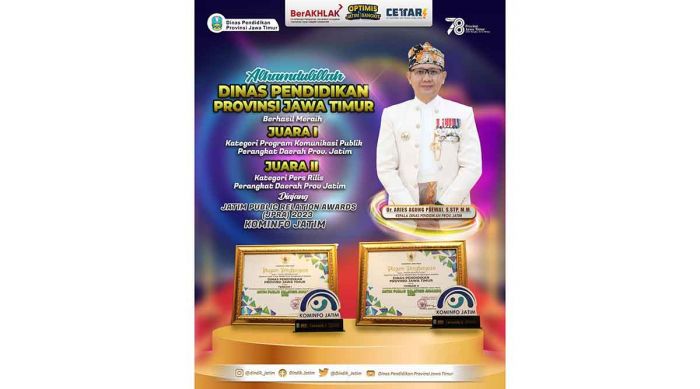 Top! Disdik Jatim Raih 2 Penghargaan di JPRA 2023 Top! Disdik Jatim Raih 2 Penghargaan di JPRA 2023