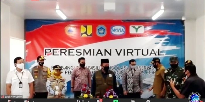 Peresmian virtual Gedung Isolasi Covid-19 RSUD dr Soegiri di Jalan Kusuma Bangsa, Kabupaten Lamongan, Kamis (18/6) siang.