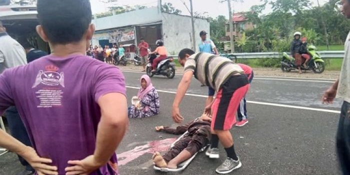 Kondisi korban saat masih berada di TKP.