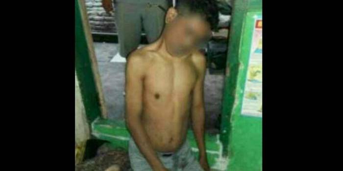Posisi korban saat belum dievakuasi. foto: ekoyono/ BANGSAONLINE