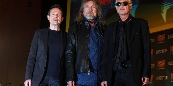 Anggota Led Zeppelin John Paul Jones, Robert Plant and Jimmy Page. foto: repro mirror.co.uk