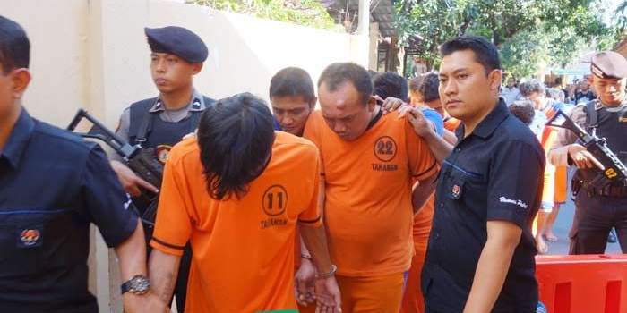 Para pelaku tindak kriminal yang berhasil diamankan Polres Jombang selama operasi sikat semeru.