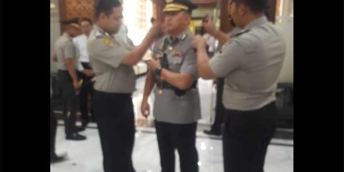 AKBP Roni Faisal Saiful Faton, S.I.K saat sertijab Kapolres Kediri. foto: ANATASIA/ BANGSAONLINE