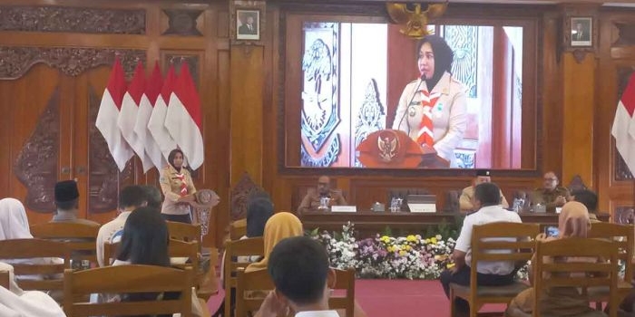 Wali Kota Mojokerto saat memberi sambutan.
