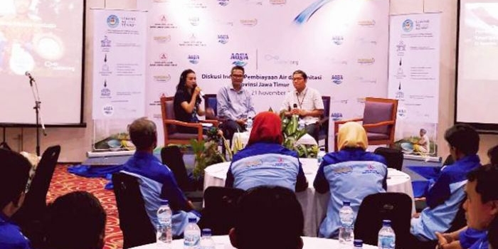 Suasana diskusi tentang pembiayaan air dan sanitasi Provinsi Jawa Timur yang berlangsung di Surabaya, Kamis 21 November 2019.