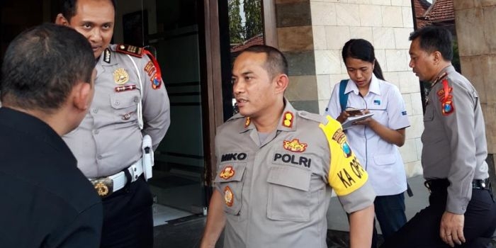 Kapolres Kediri Kota AKBP Miko Indrayana usai rilis akhir tahun 2019.