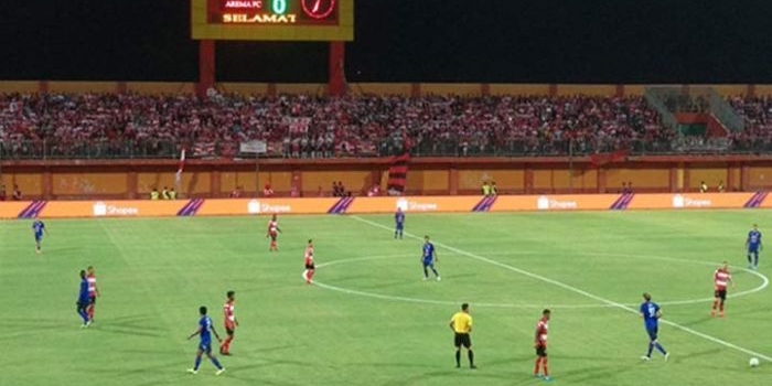 Pertandingan antara Madura United Vs Arema di Stadion Gelora Madura Ratu Pamelingan Pamekasan, Sabtu (20/7/2019) malam.
