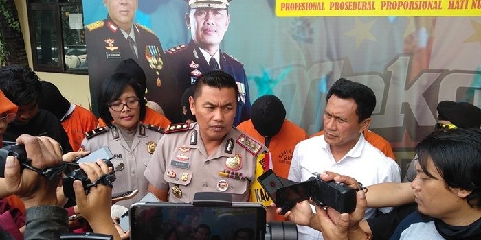 Kapolres Malang Kota AKBP Asfuri saat memberikan keterangan persnya.