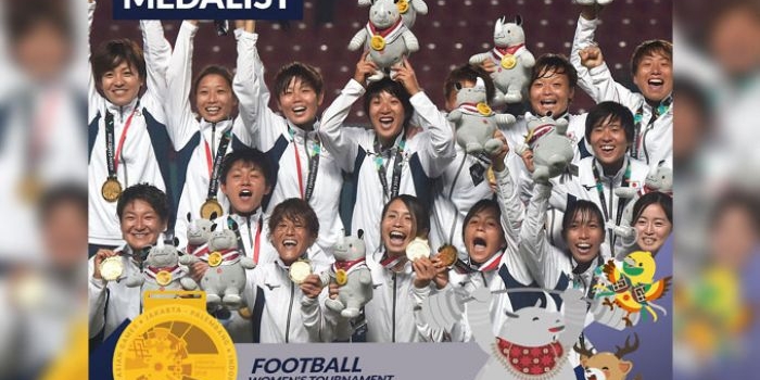 Timnas Jepang sukses menggondol emas cabor sepak bola putri pada Asian Games 2018. 