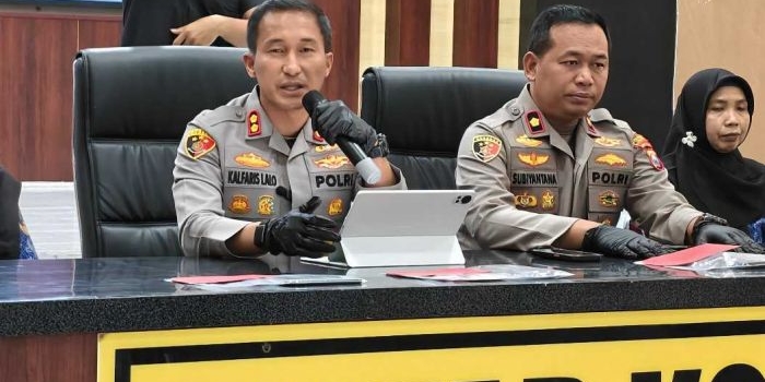Konferensi pers ungkap kasus TPPO remaja putus sekolah yang digelar Polres Blitar Kota. Foto: Akina/BANGSAONLINE