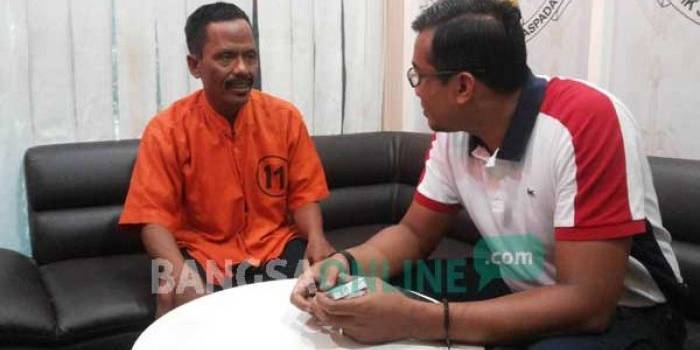 Mahmud, tersangka guru ngaji cabul. foto: ekoyono/ BANGSAONLINE