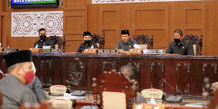 Suasana saat rapat paripurna di Gedung DPRD Kota Probolinggo.