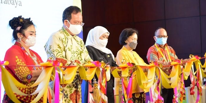 Gubernur Khofifah saat membuka SPE 2022 di Grand City Surabaya, Kamis (23/6/2022).