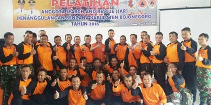 Peserta pelatihan SAR yang dibuka wakil Bupati Bojonegoro.