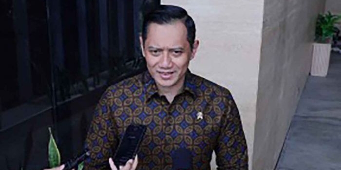 Menteri ATR/BPN, Agus Harimurti Yudhoyono (AHY), saat memberi keterangan kepada awak media.