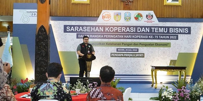 Bupati Kediri, Hanindhito Himawan Pramana, saat memberi sambutan. Foto: Ist
