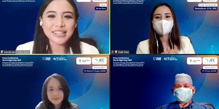 Kepala/Direktur Medis LEBJ, Dr. Sharita Siregar, SpM(K) saat melakukan virtual terkait jaringan penyedia kornea.