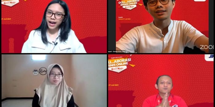 Kegiatan Webinar JNE Ngajak Online 2021–Goll…Aborasi Bisnis Online 2021 Kota Kediri. (foto: ist)