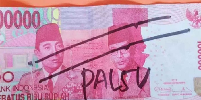 Salah satu uang palsu di Bangkalan.