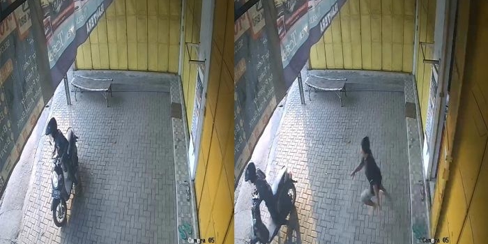 Tangkapan layar rekaman CCTV saat pelaku beraksi.