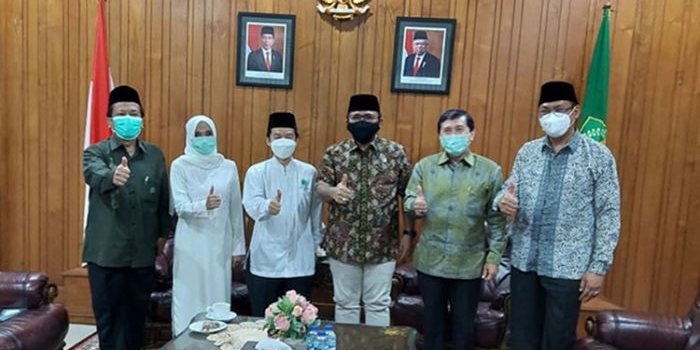Jajaran Pengurus Pusat IPHI saat bersilaturahmi ke kantor Menteri Agama Yaqut Cholil Qoumas, Rabu (16/6/2021).