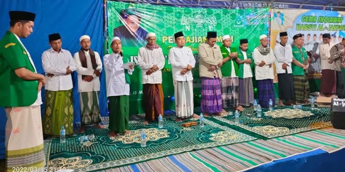 Suasana peringatan Isra Mikraj Nabi Muhammad SAW 1443 H yang digelar GP Ansor Jabaan, Sumenep.