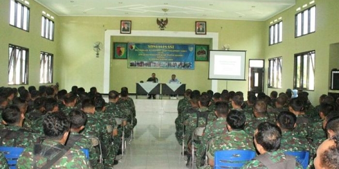 Sosialisasi difteri di Kodim Kediri.