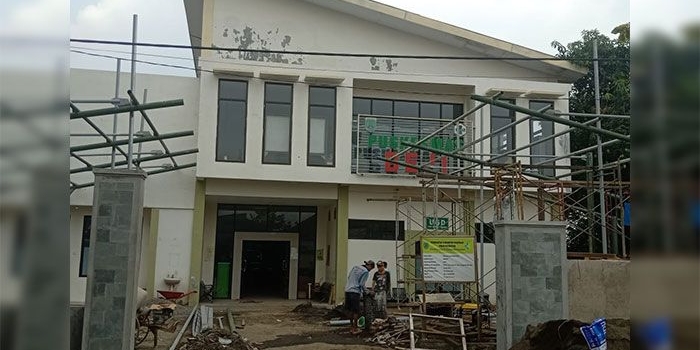 Suasana pembangunan Puskesmas Beji, Kabupaten Pasuruan.