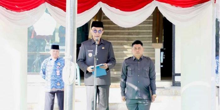Bupati Pamekasan ketika berpidato saat memperingati Harkitnas atau Hari Kebangkitan Nasional tahun ini.