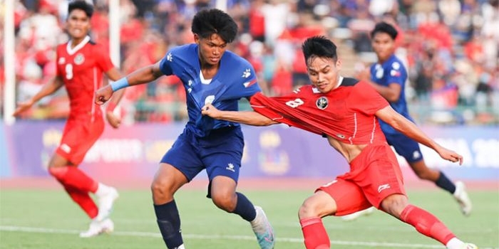 Timnas Indonesia saat menghadapi Filipina di laga perdana SEA Games 2023 Kamboja.