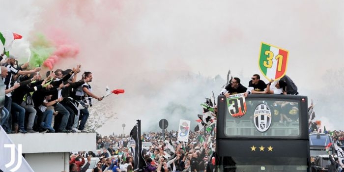 Juventus saat merayakan gelar juara Serie A musim 2012-2013. 