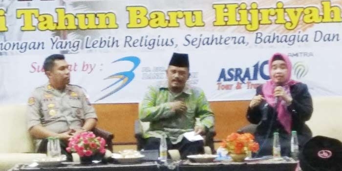 Kapolres AKBP Feby Hutagalung saat talk show refleksi peringatan 1 Muharam 2018.