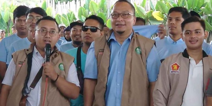 Barisan pengusaha muda pantura saat konsolidasi untuk memenangkan Prabowo-Gibran. Foto: Ist