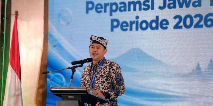 Dirut Tugu Tirta Malang saat memberi sambutan.